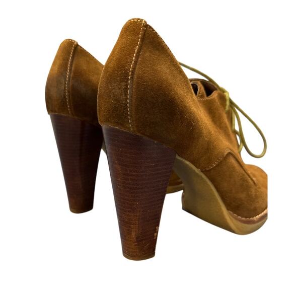 BCBGeneration Brown Leather Suede 4.5" Heels Round Toe Size 9 US 39 EU Pre-owned - Picture 3 of 9